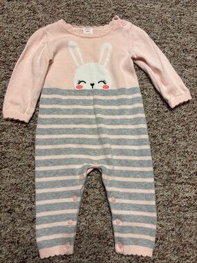 Gymboree Baby Pink Bunny Knit One-Piece Romper